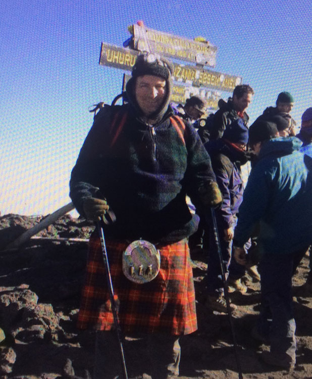 Allan raising funds for Cancer Research by completing a physically challenging six day trek to the peak of Mount Kilimanjaro, the highest mountain in Africa and the highest single free-standing mountain in the world at a height of 5895 metres.